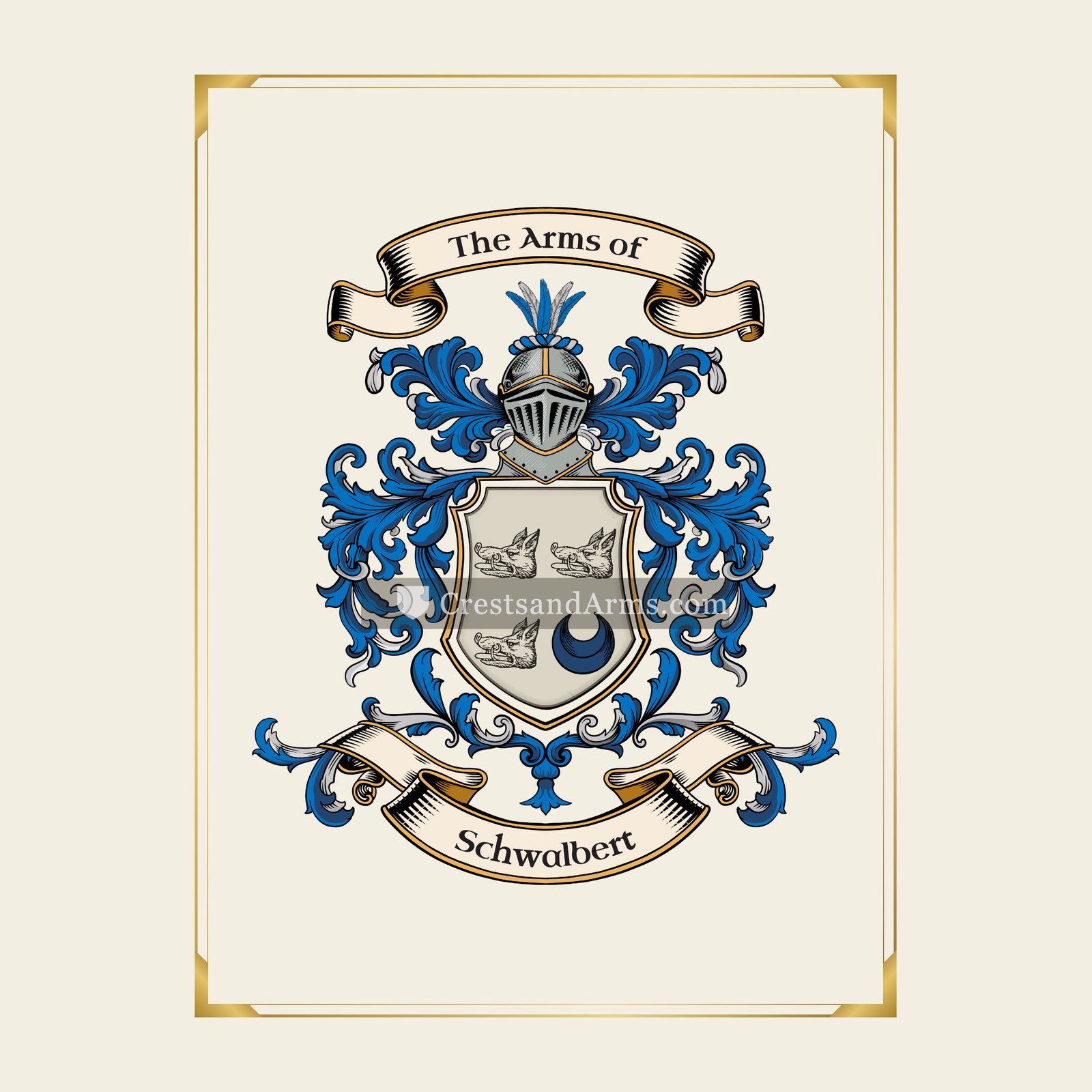 With gold border