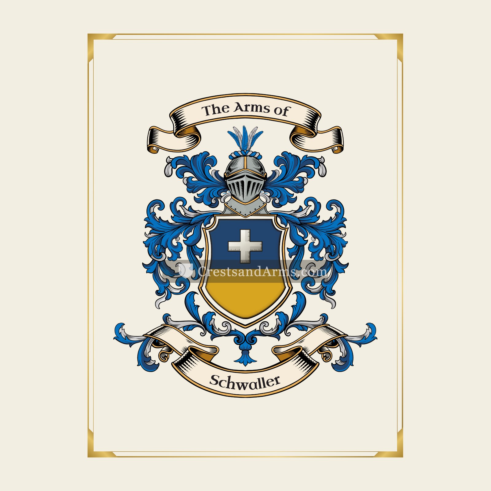 With gold border