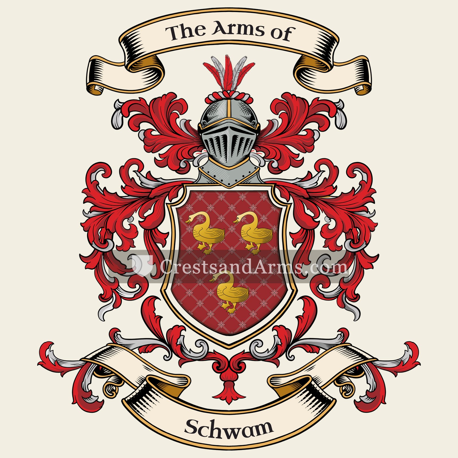 The Schwam coat of arms, drawn from the recorded blazon