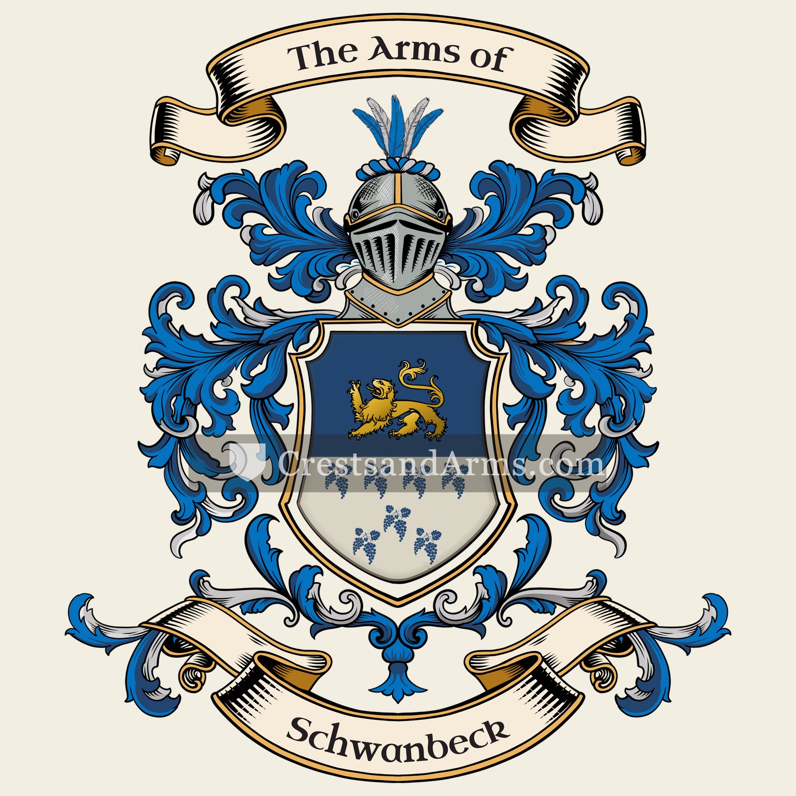 The Schwanbeck coat of arms, drawn from the recorded blazon