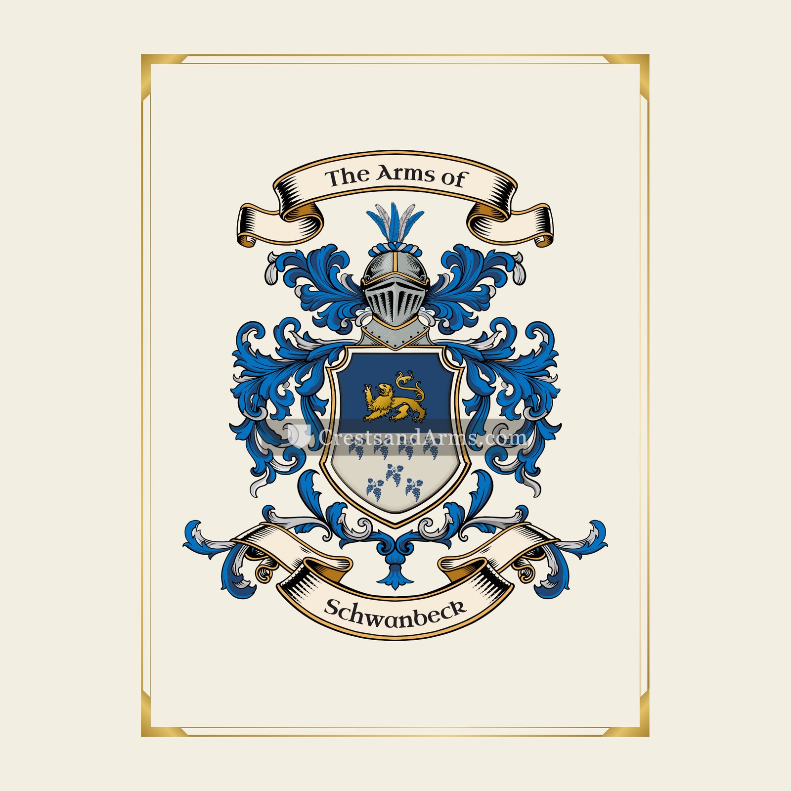 With gold border