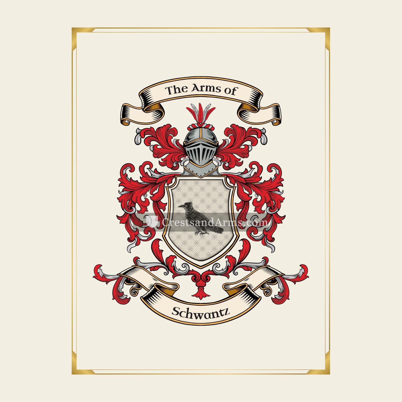 With gold border