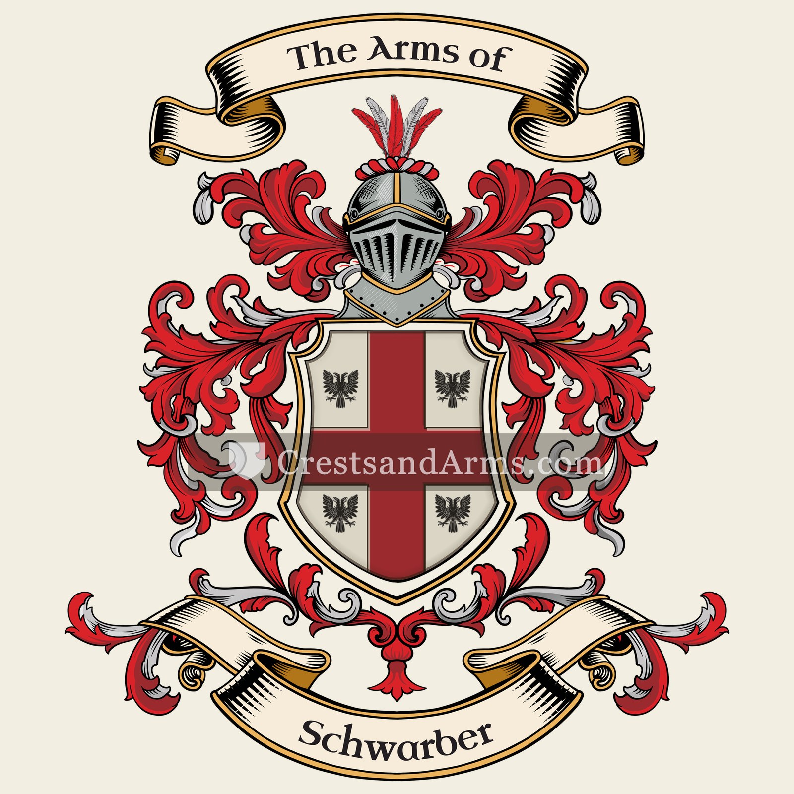 The Schwarber coat of arms, drawn from the recorded blazon