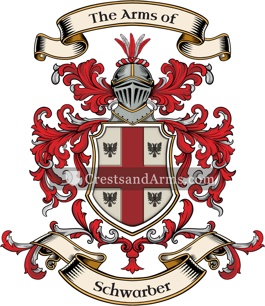 The Schwarber coat of arms, drawn from the recorded blazon