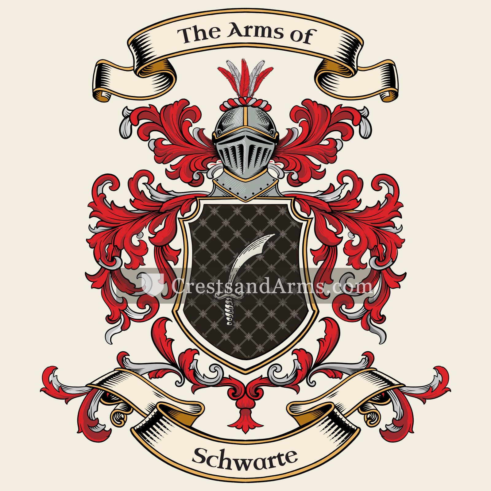 The Schwarte coat of arms, drawn from the recorded blazon