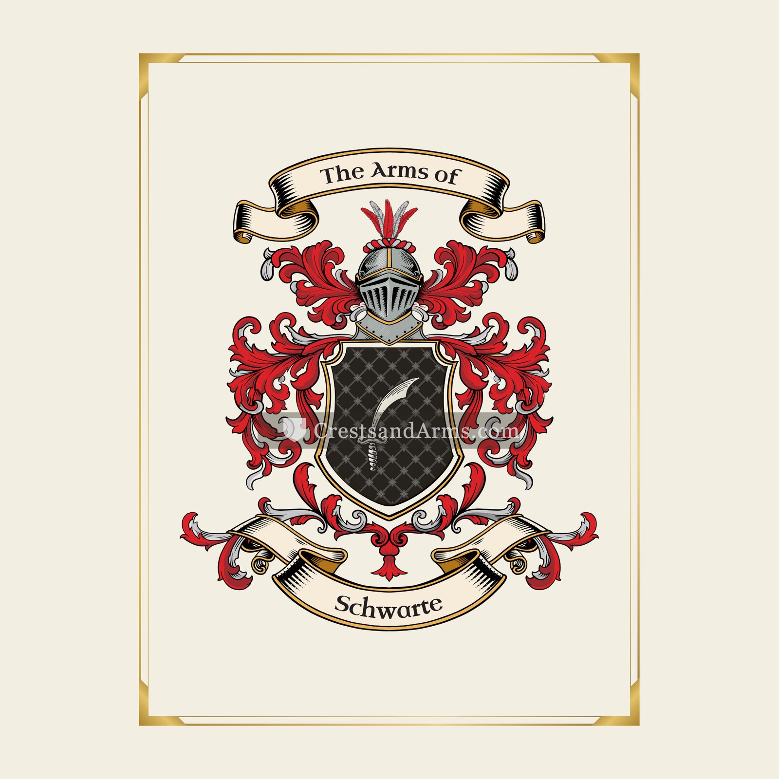 With gold border