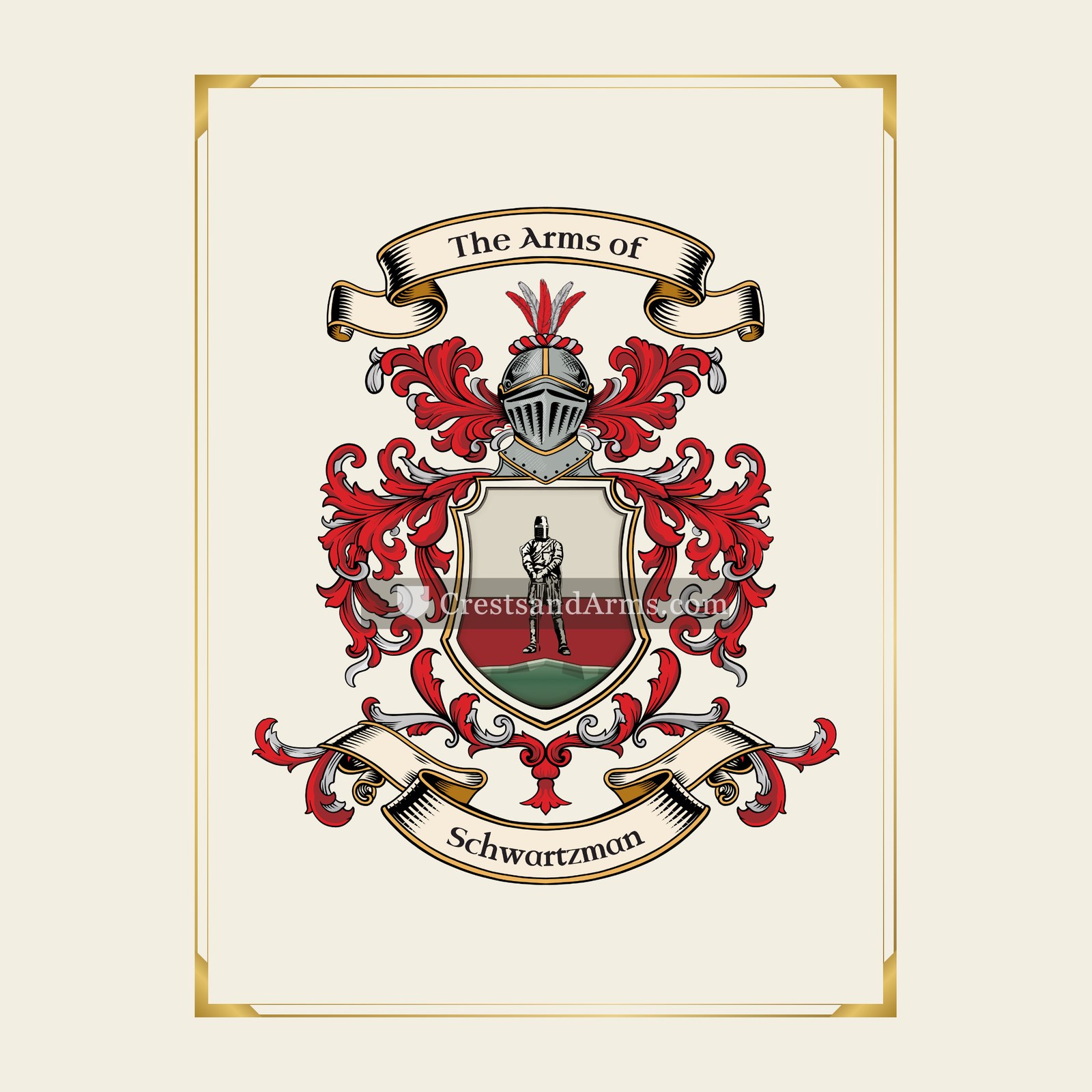 With gold border