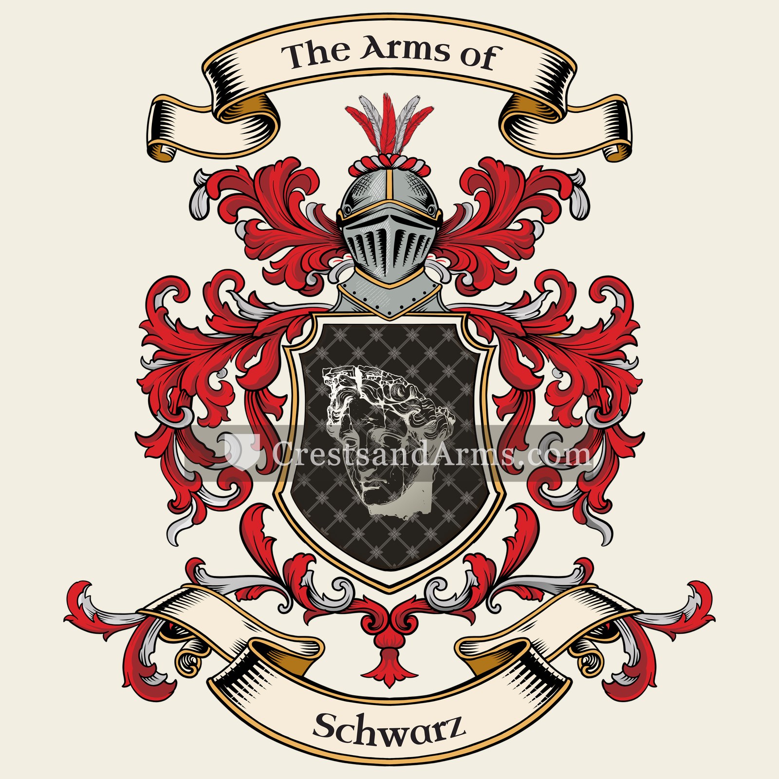 The Schwarz coat of arms, drawn from the recorded blazon