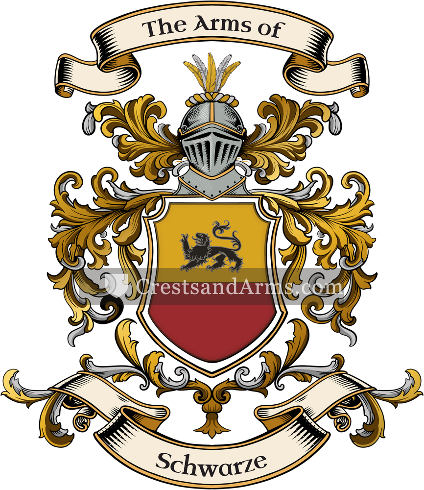 The Schwarze coat of arms, drawn from the recorded blazon
