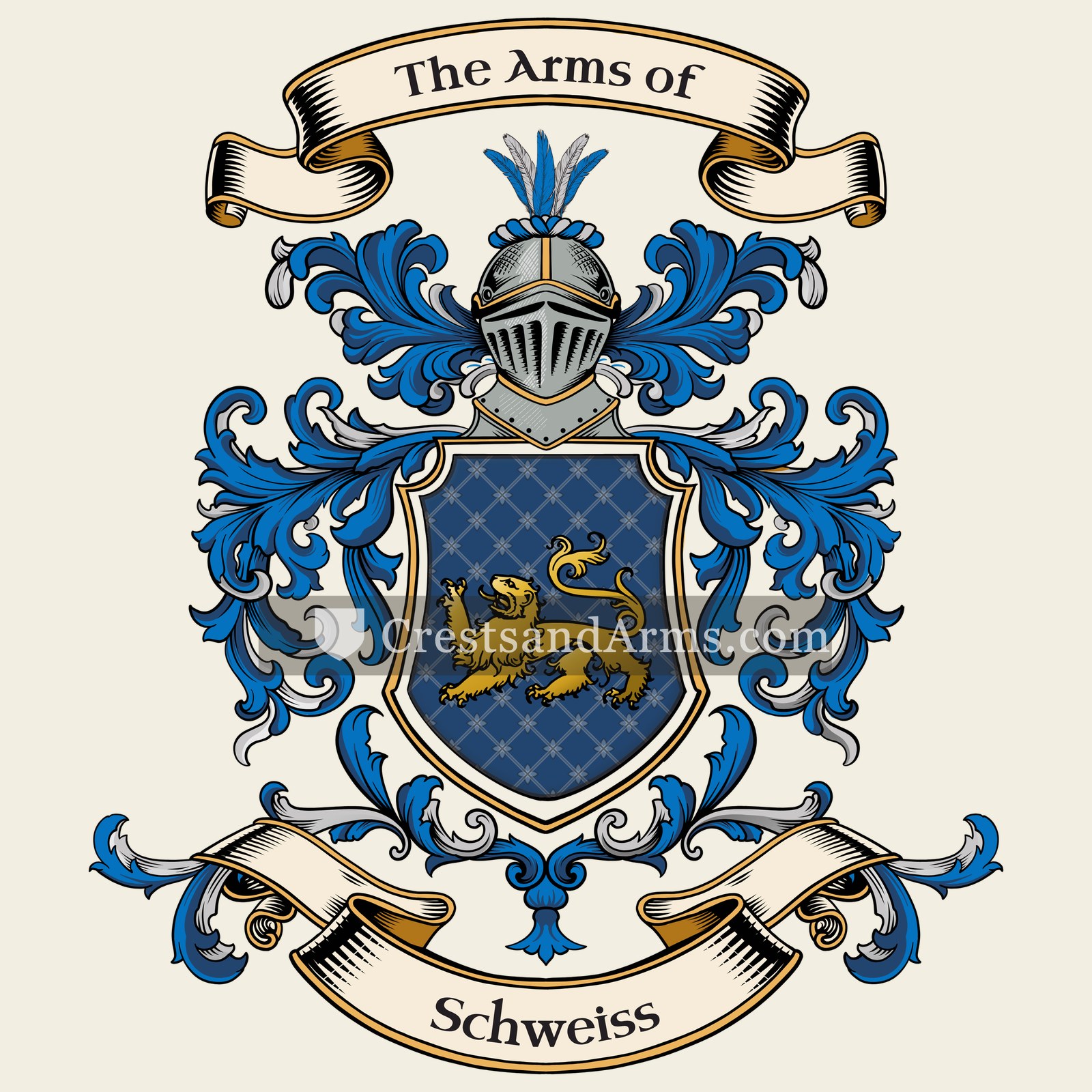 The Schweiss coat of arms, drawn from the recorded blazon