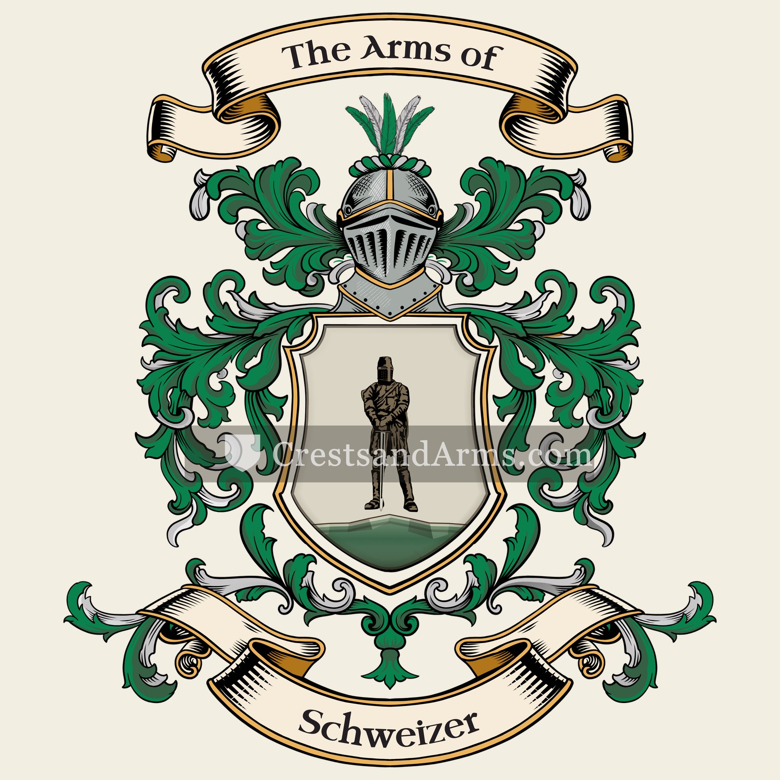 The Schweizer coat of arms, drawn from the recorded blazon