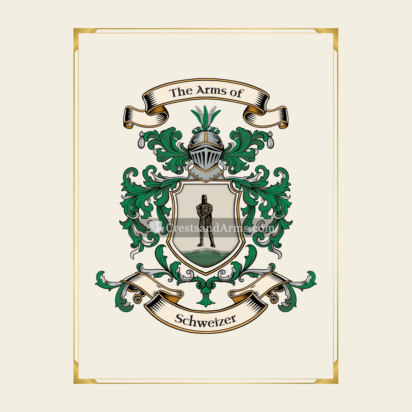 With gold border