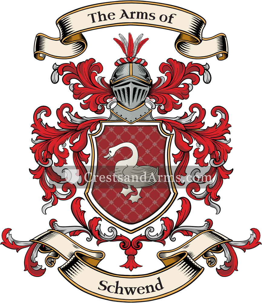 The Schwend coat of arms, drawn from the recorded blazon