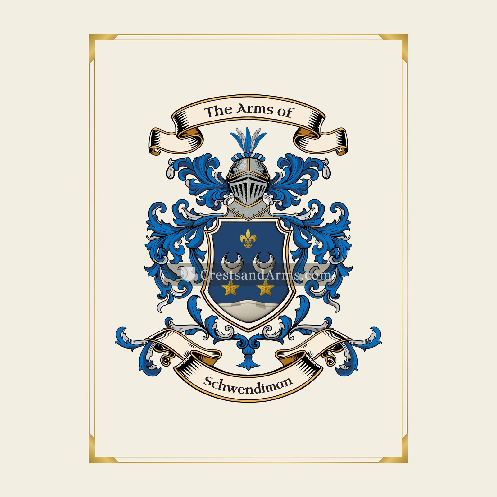 With gold border