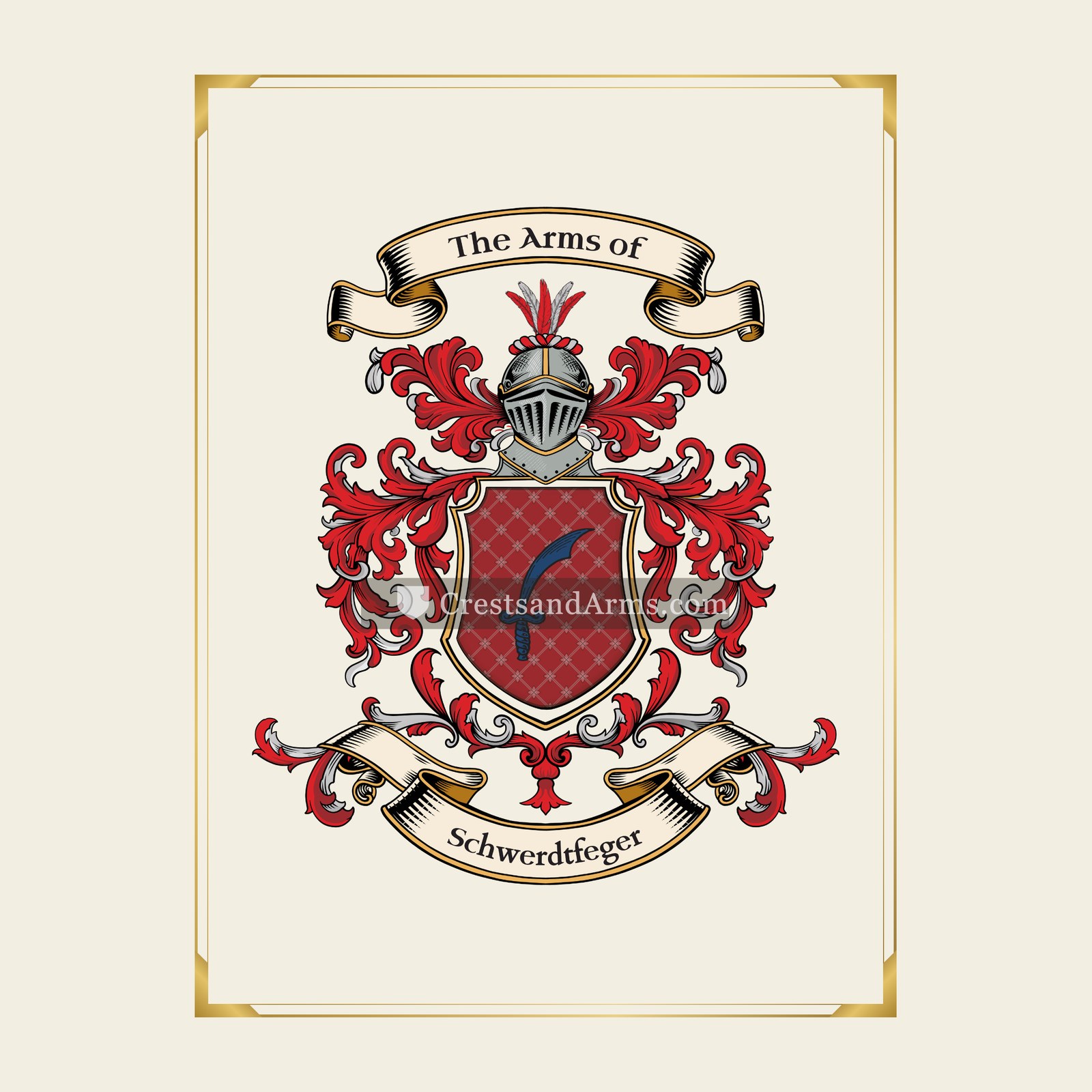 With gold border