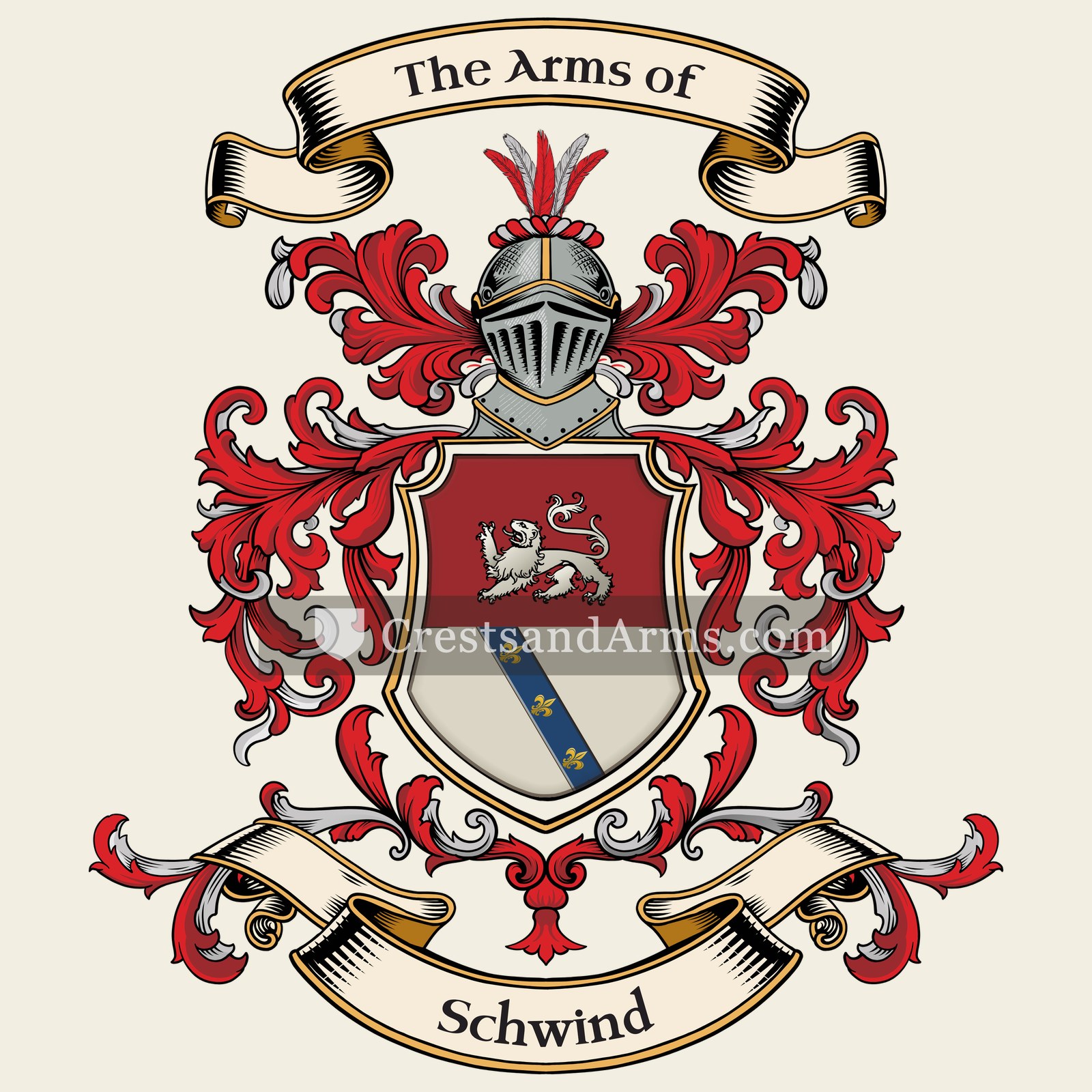 The Schwind coat of arms, drawn from the recorded blazon