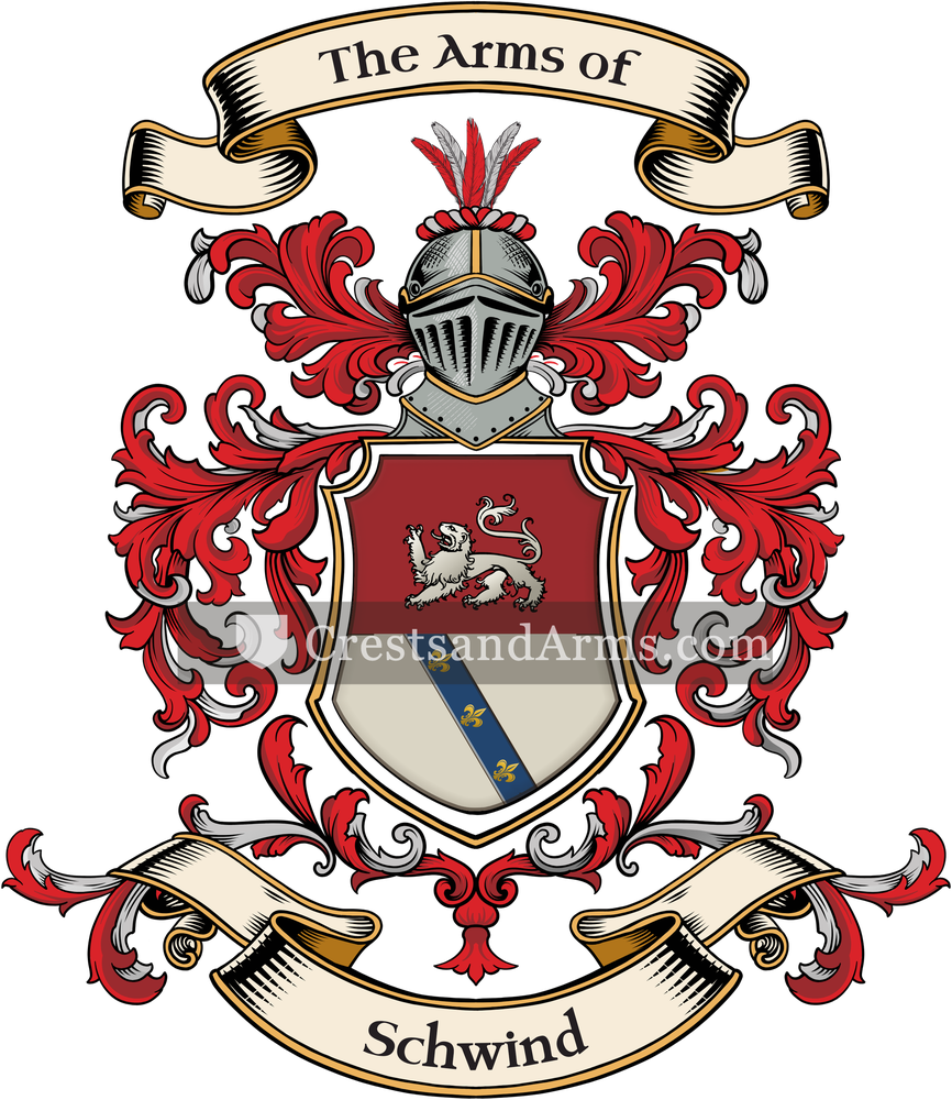 The Schwind coat of arms, drawn from the recorded blazon