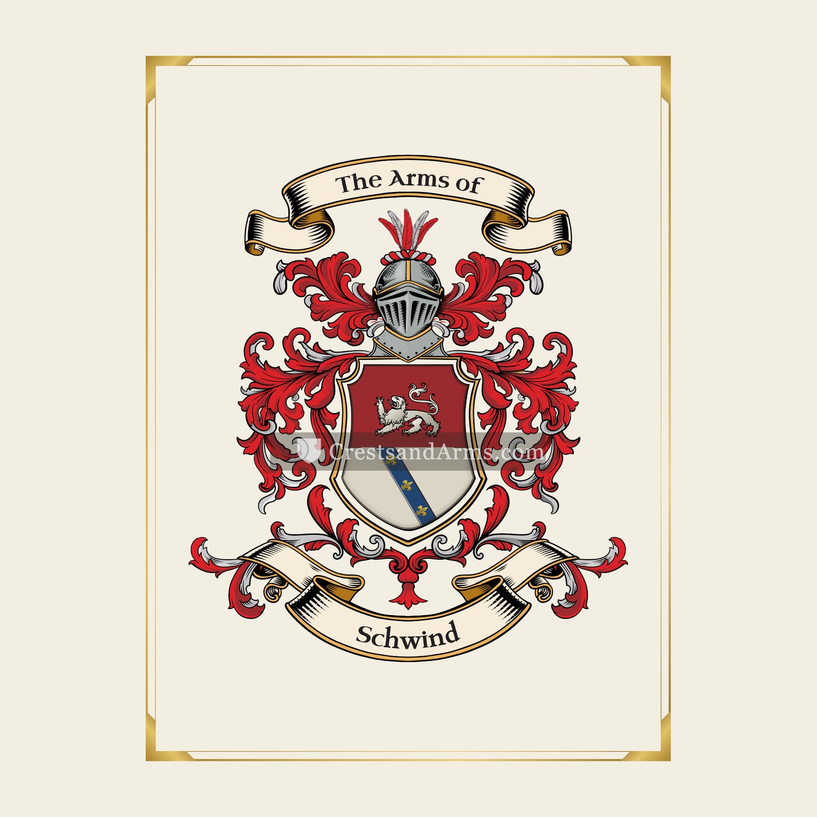 With gold border