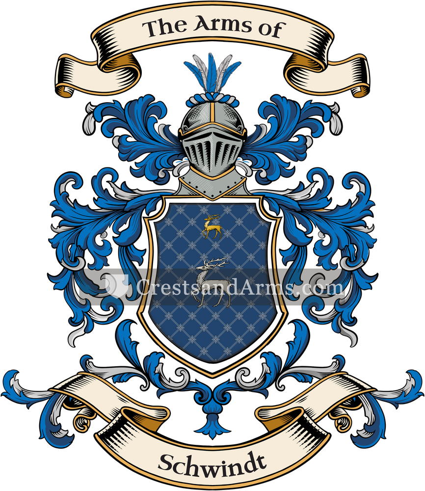 The Schwindt coat of arms, drawn from the recorded blazon