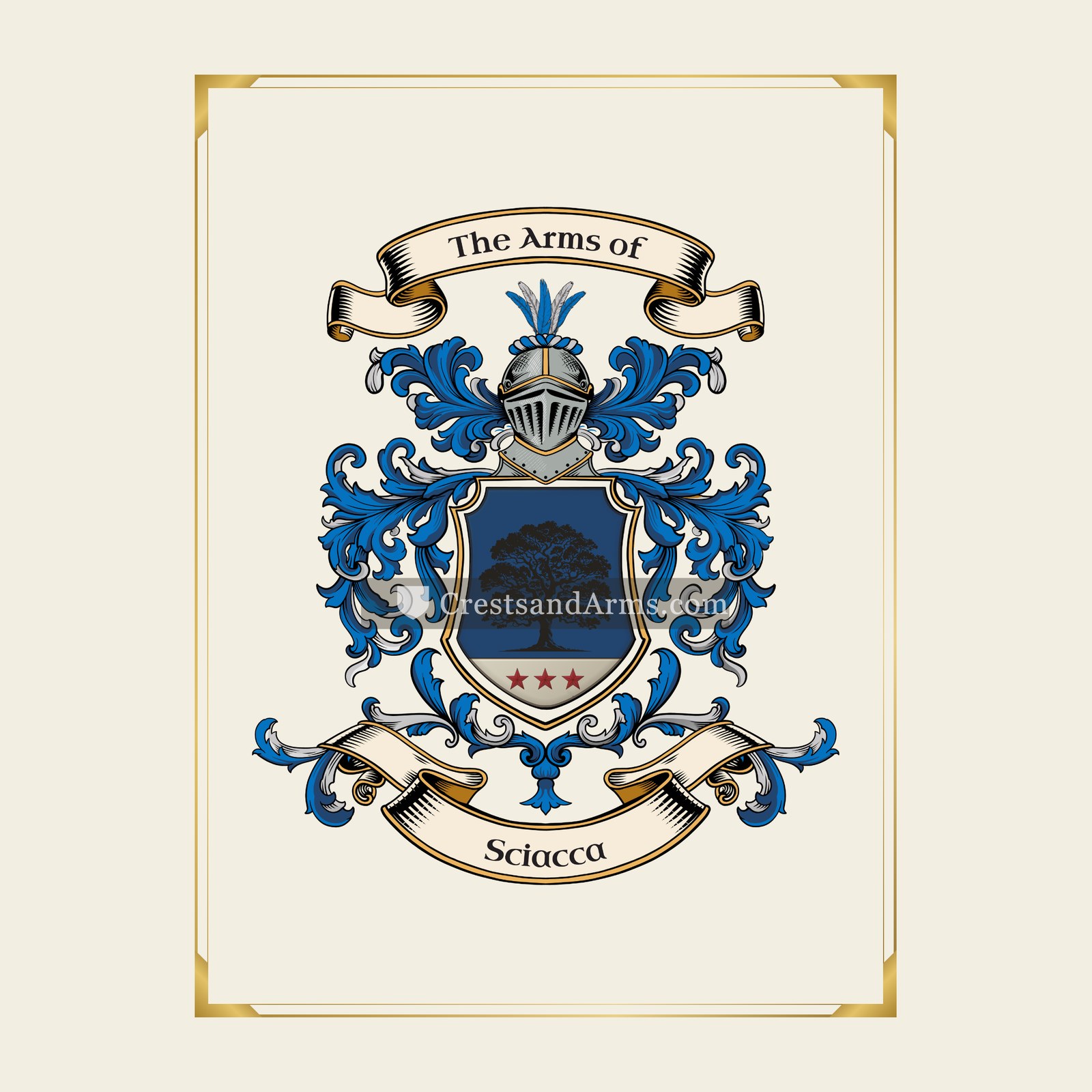 With gold border