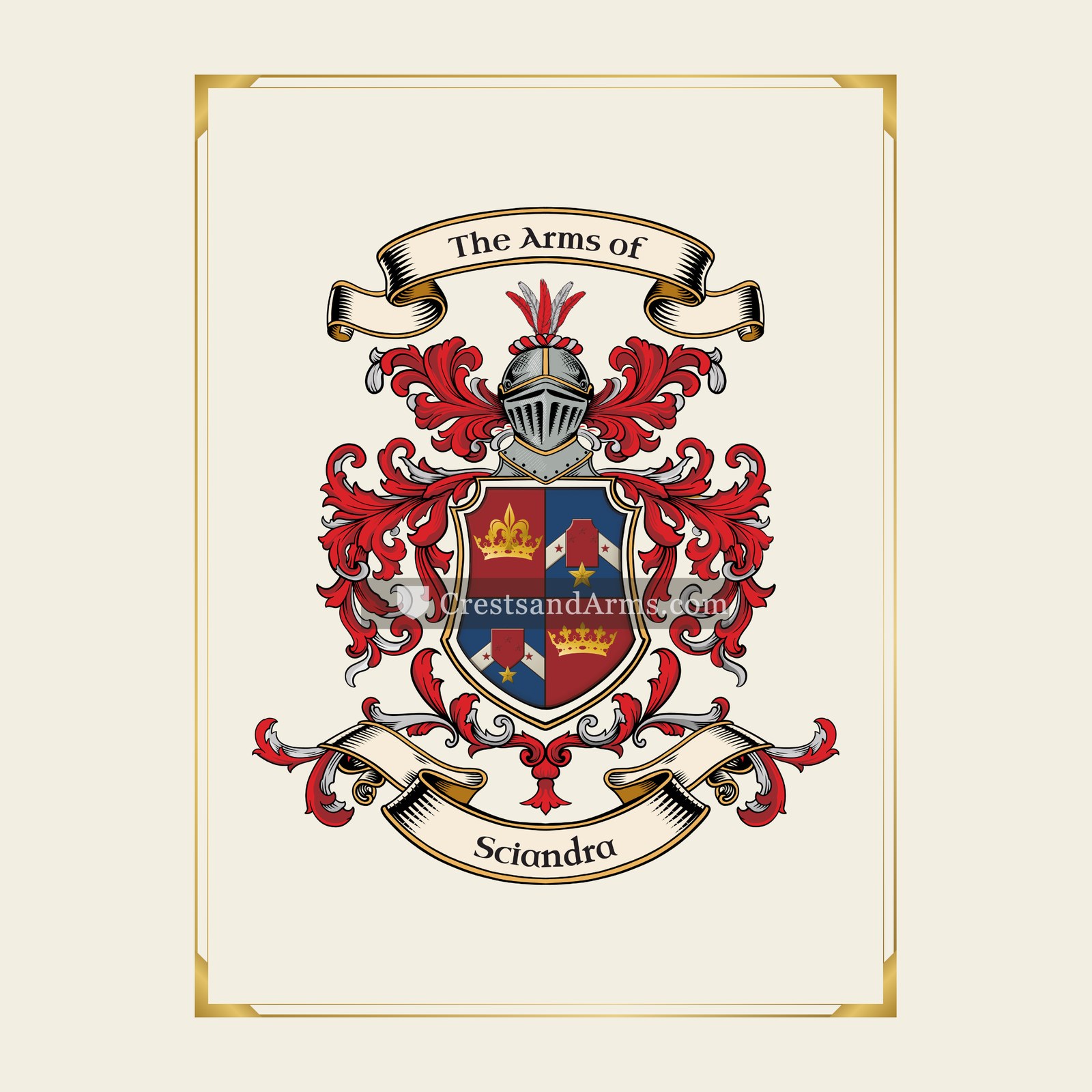 With gold border