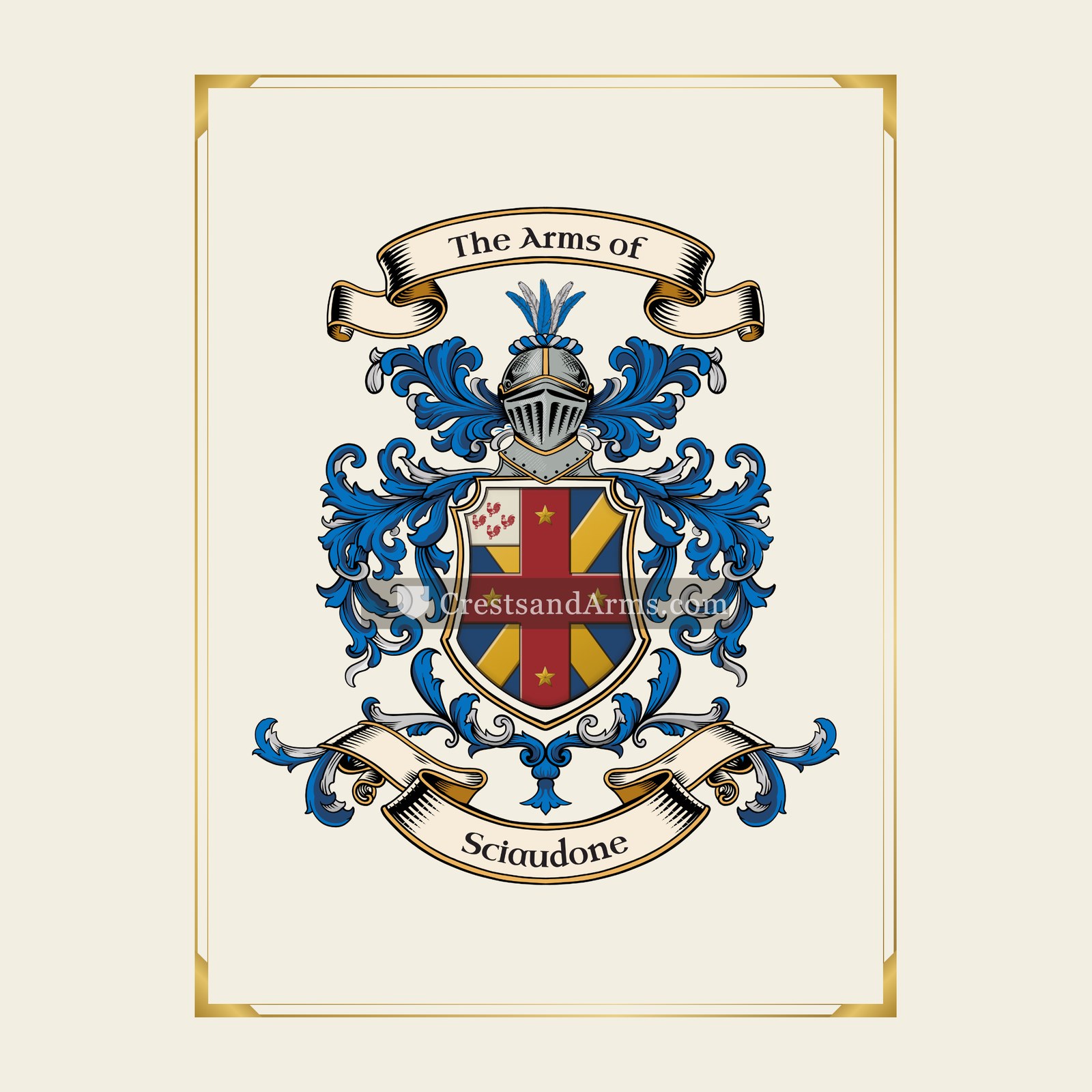 With gold border