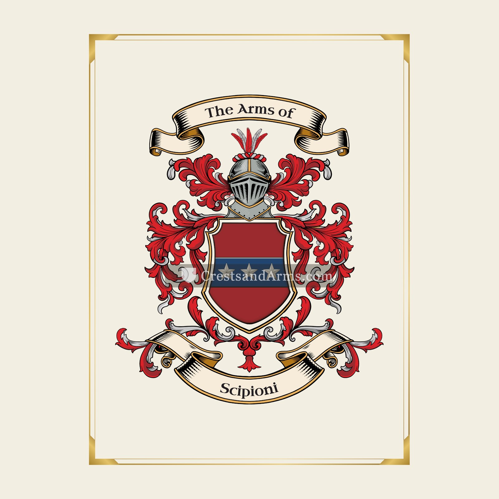 With gold border