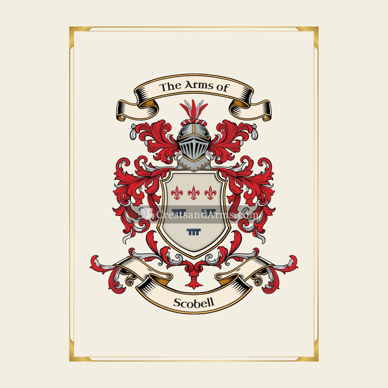 With gold border