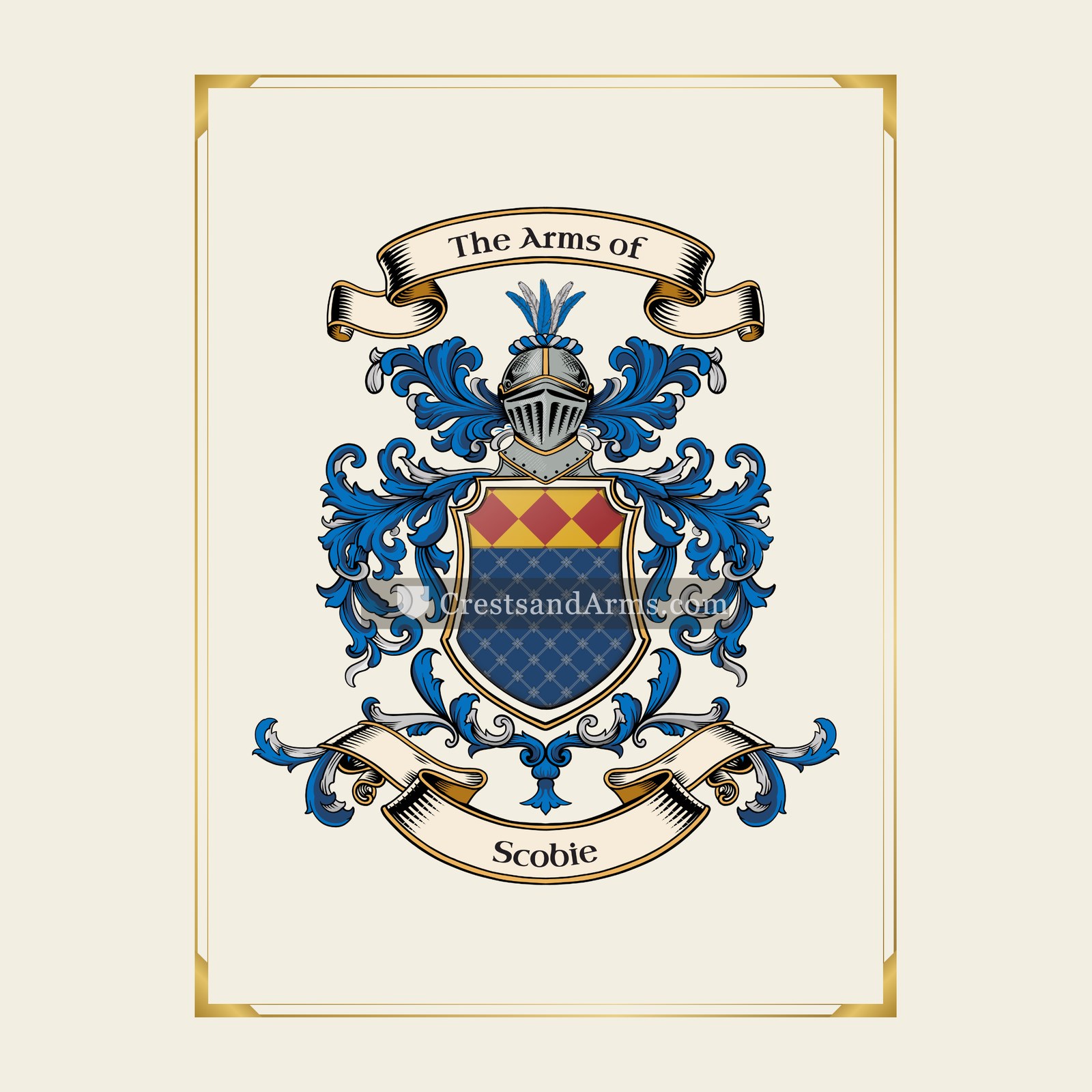 With gold border