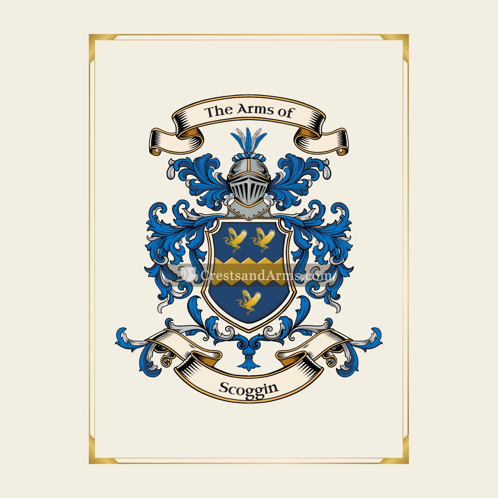 With gold border