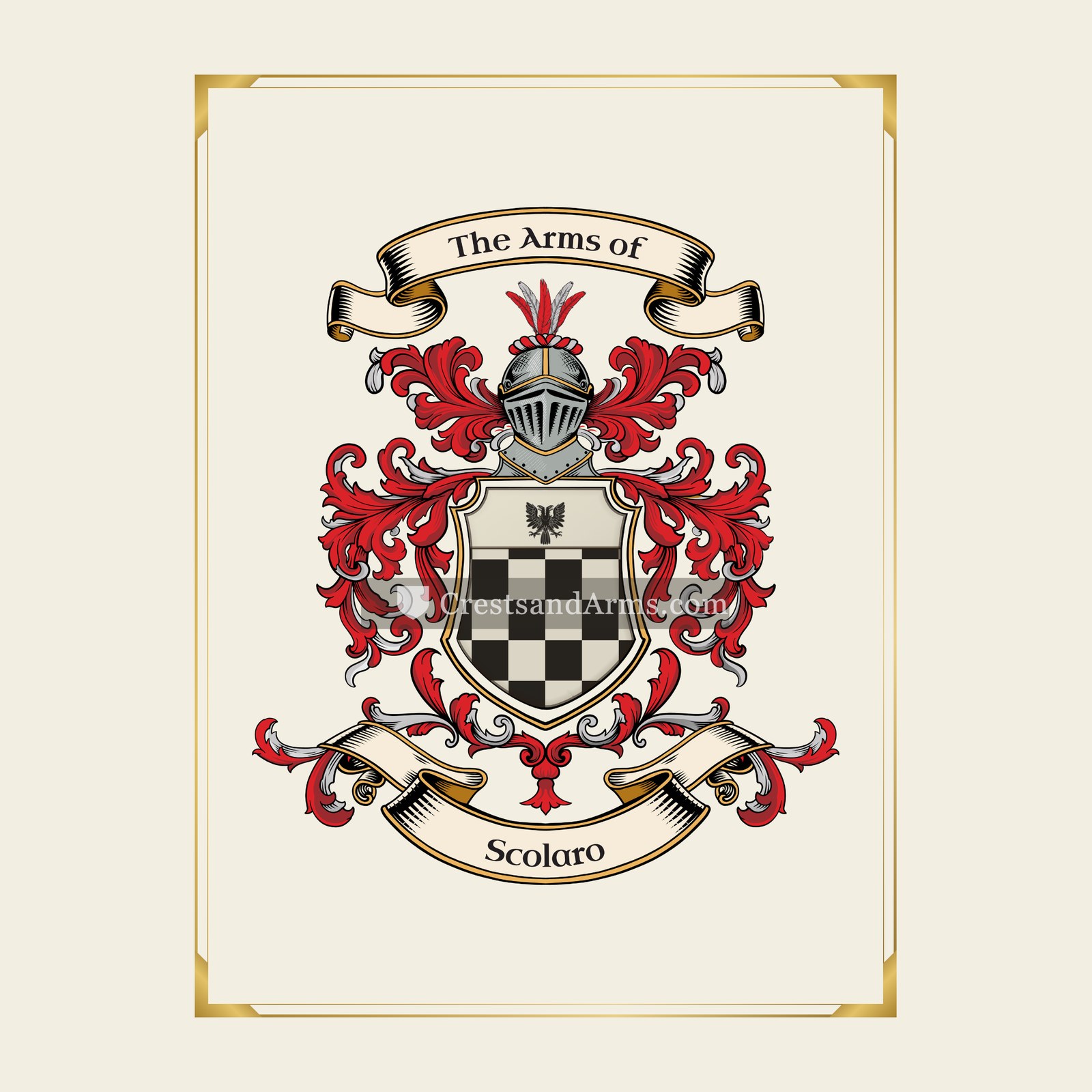 With gold border