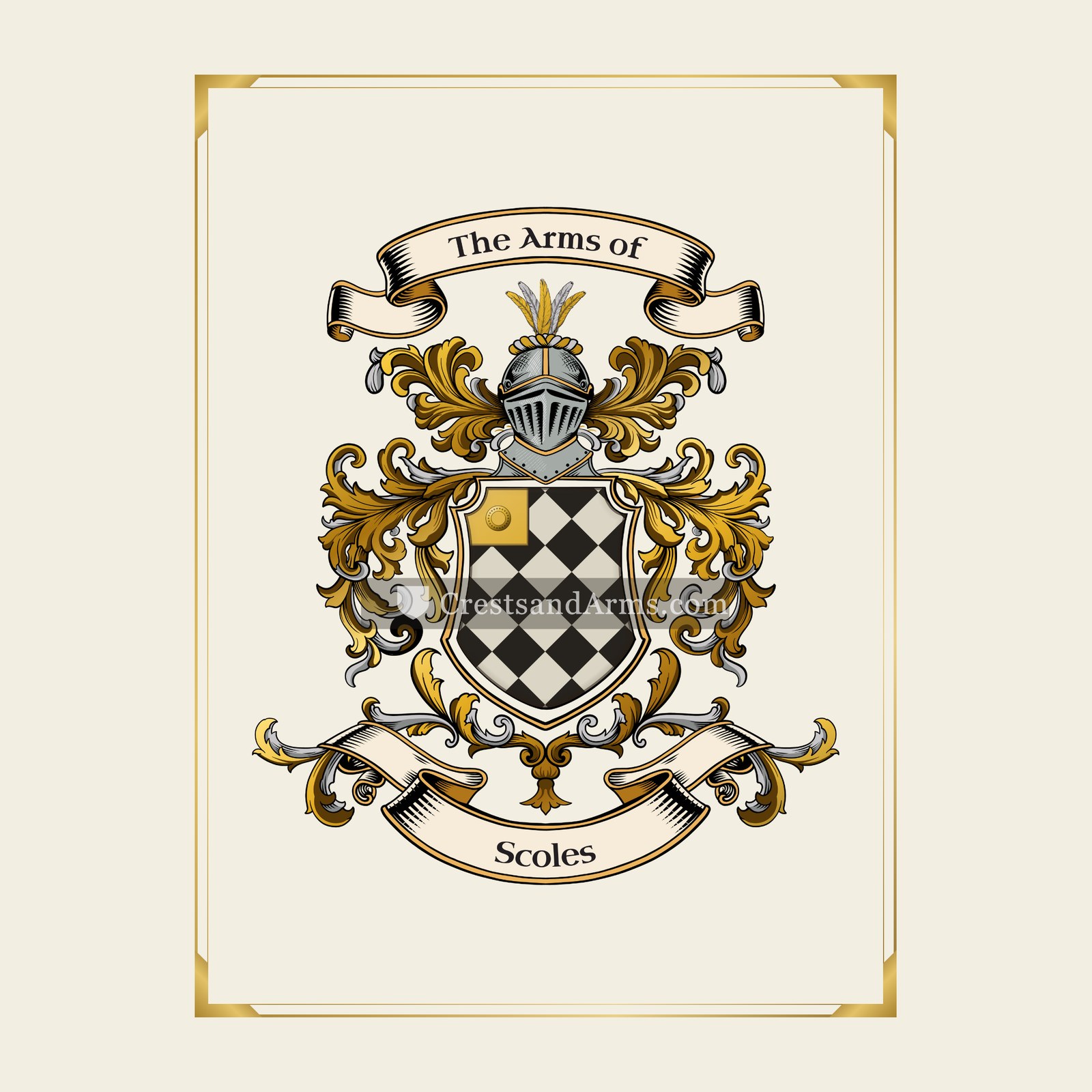 With gold border