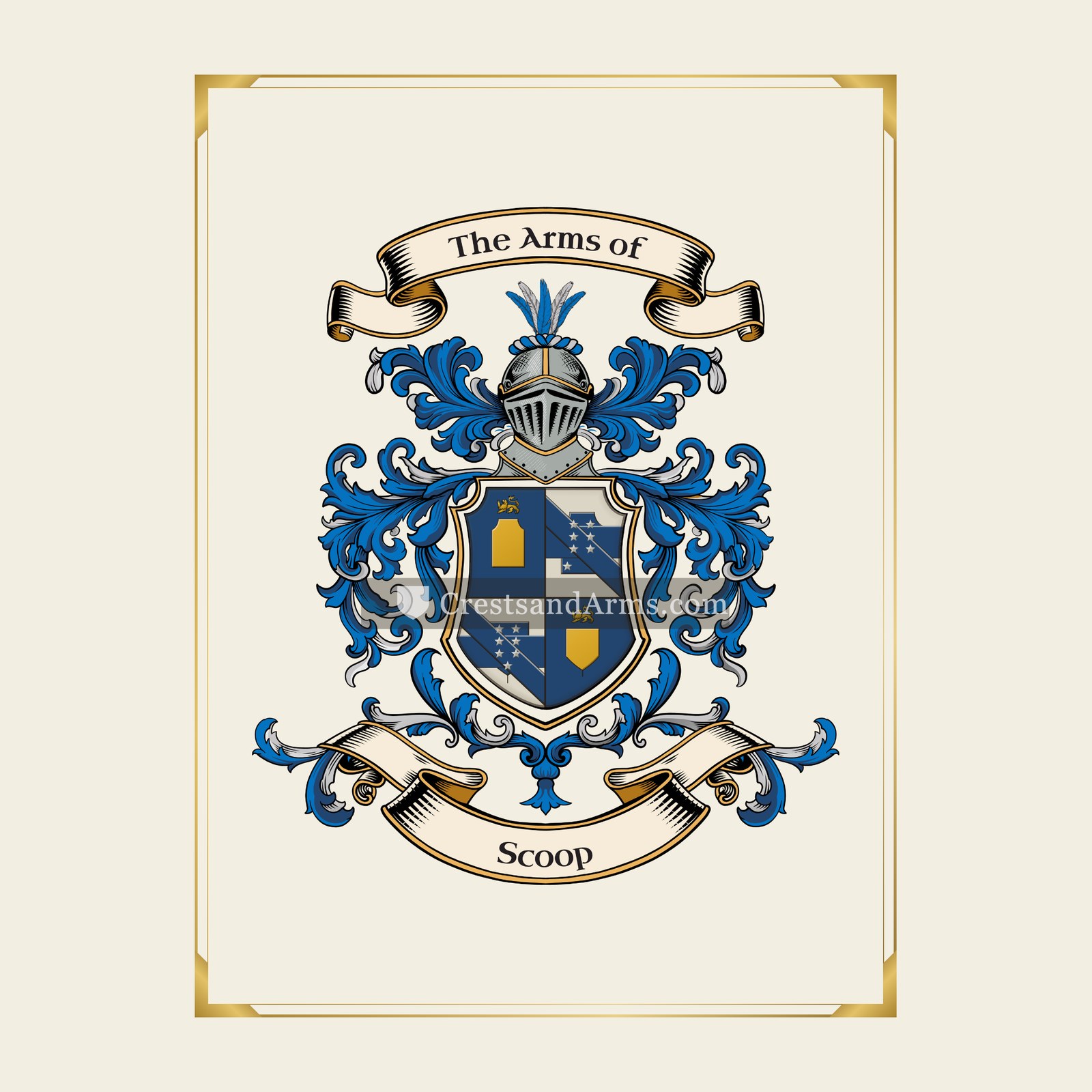 With gold border