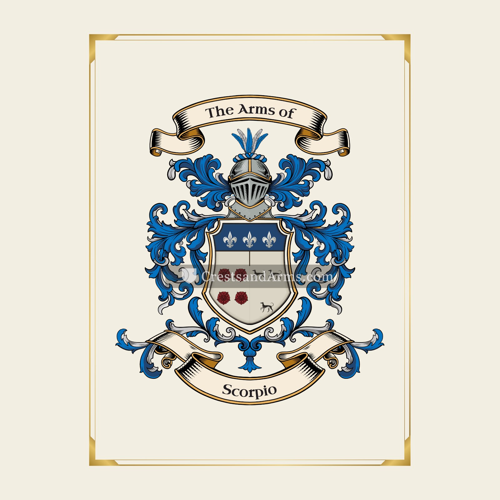 With gold border