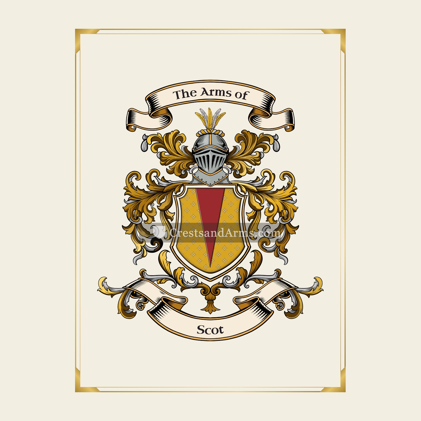 With gold border