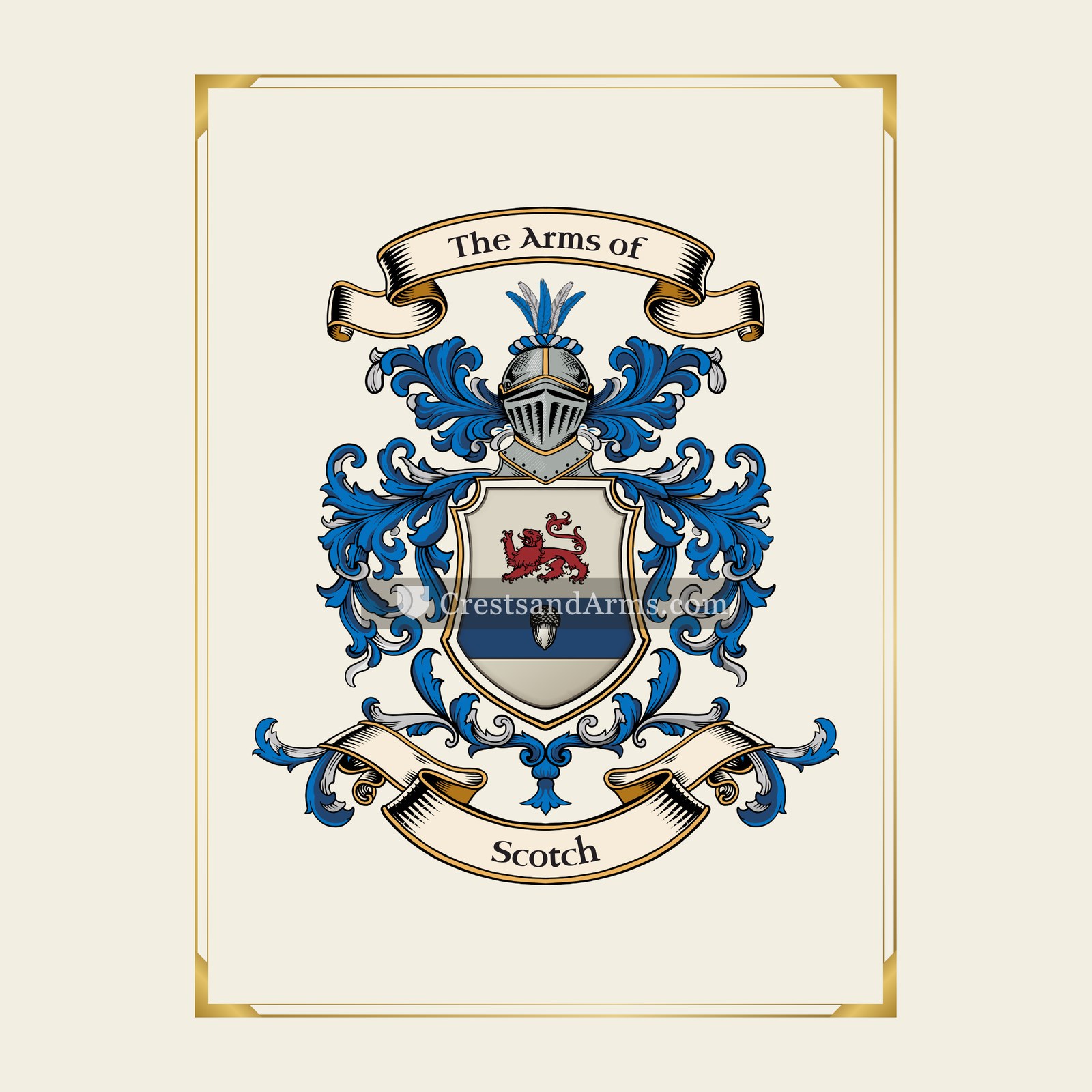 With gold border