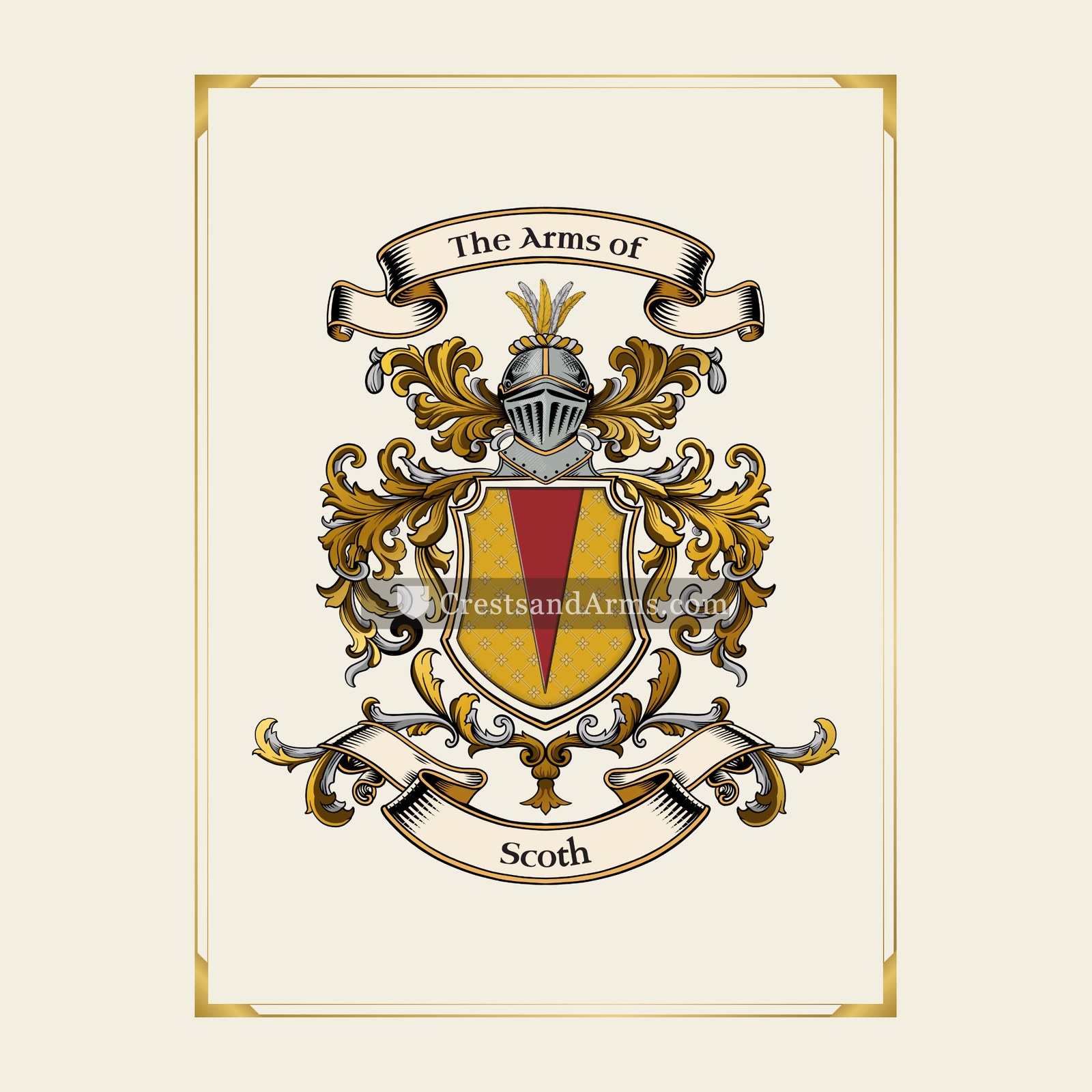 With gold border