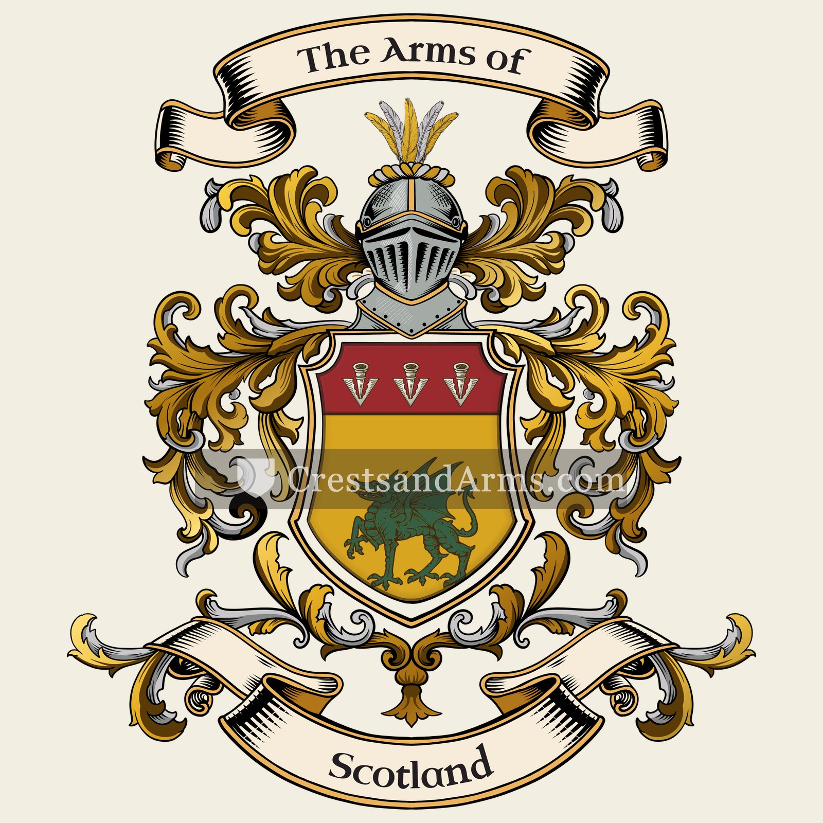 The Scotland coat of arms, drawn from the recorded blazon