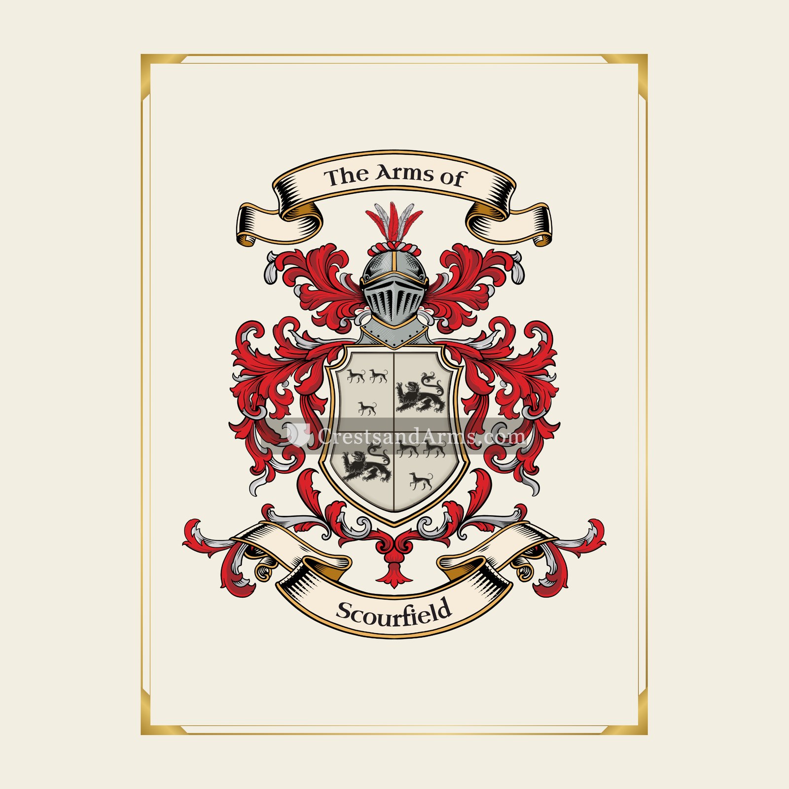 With gold border