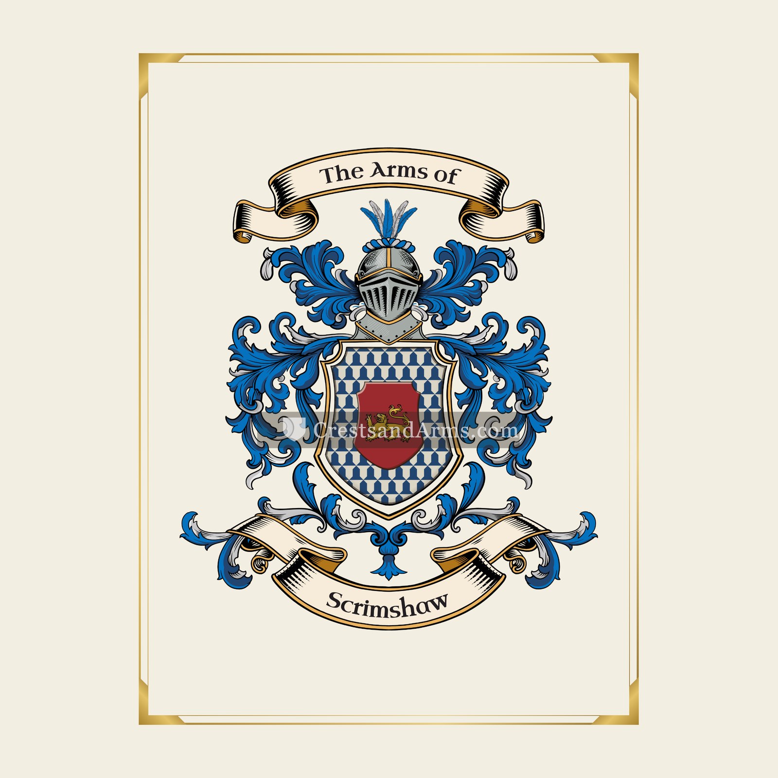 With gold border
