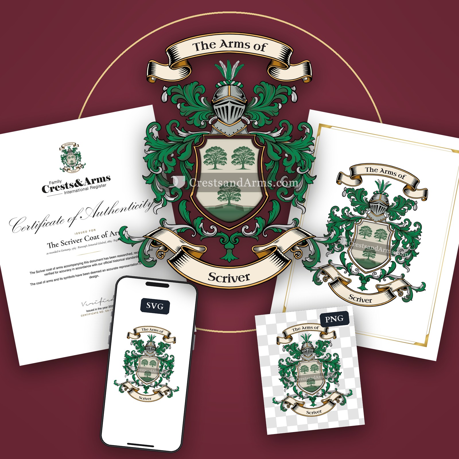 The Scriver arms on the coat of arms — digital pack