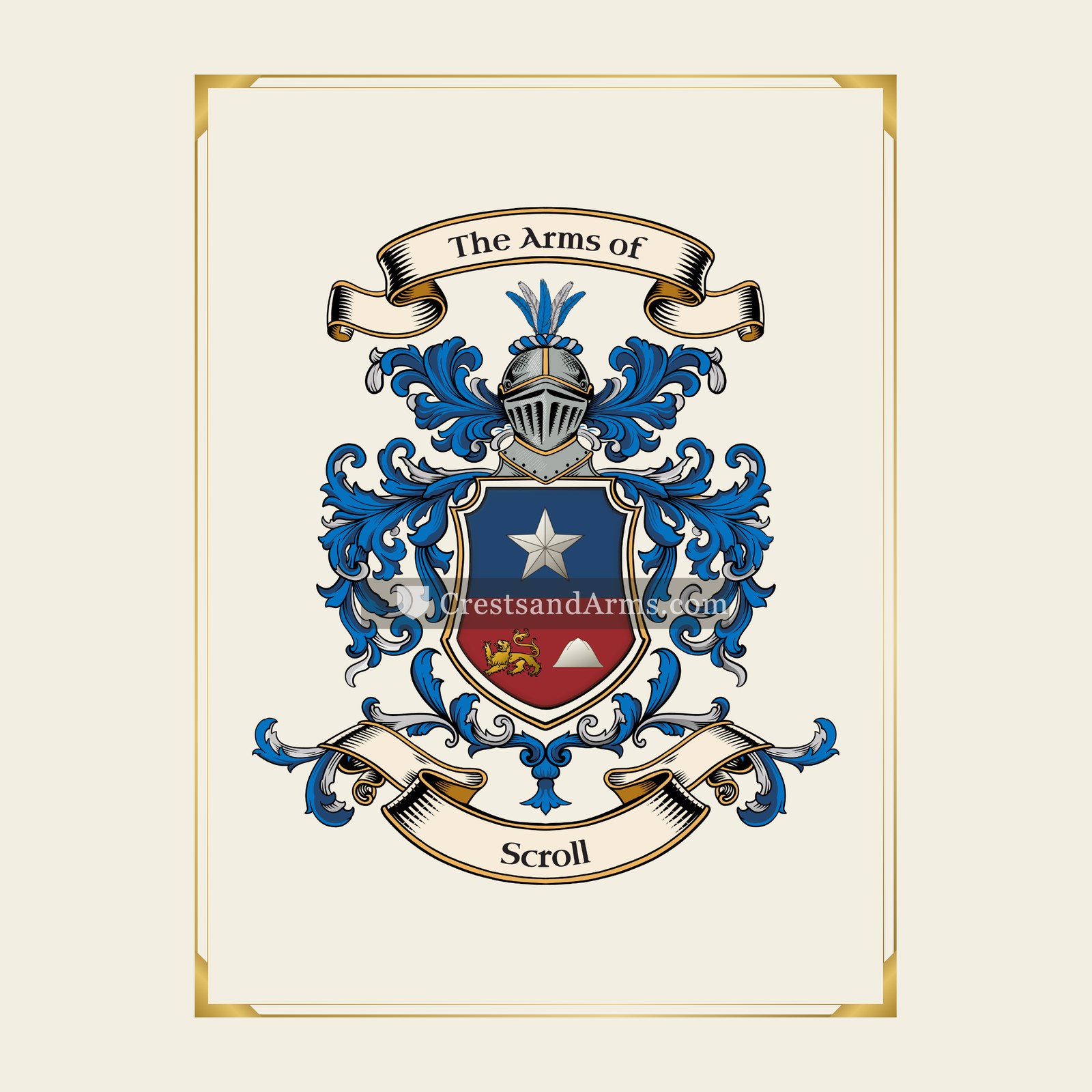 With gold border
