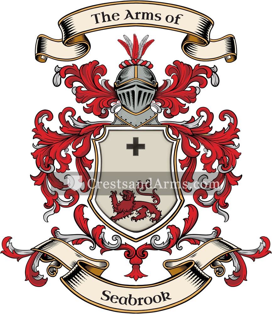 The Seabrook coat of arms, drawn from the recorded blazon