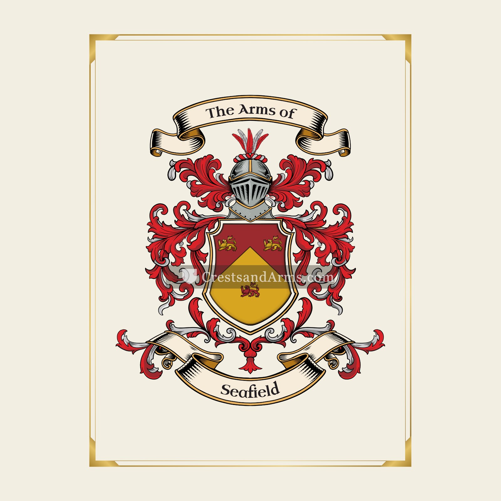 With gold border