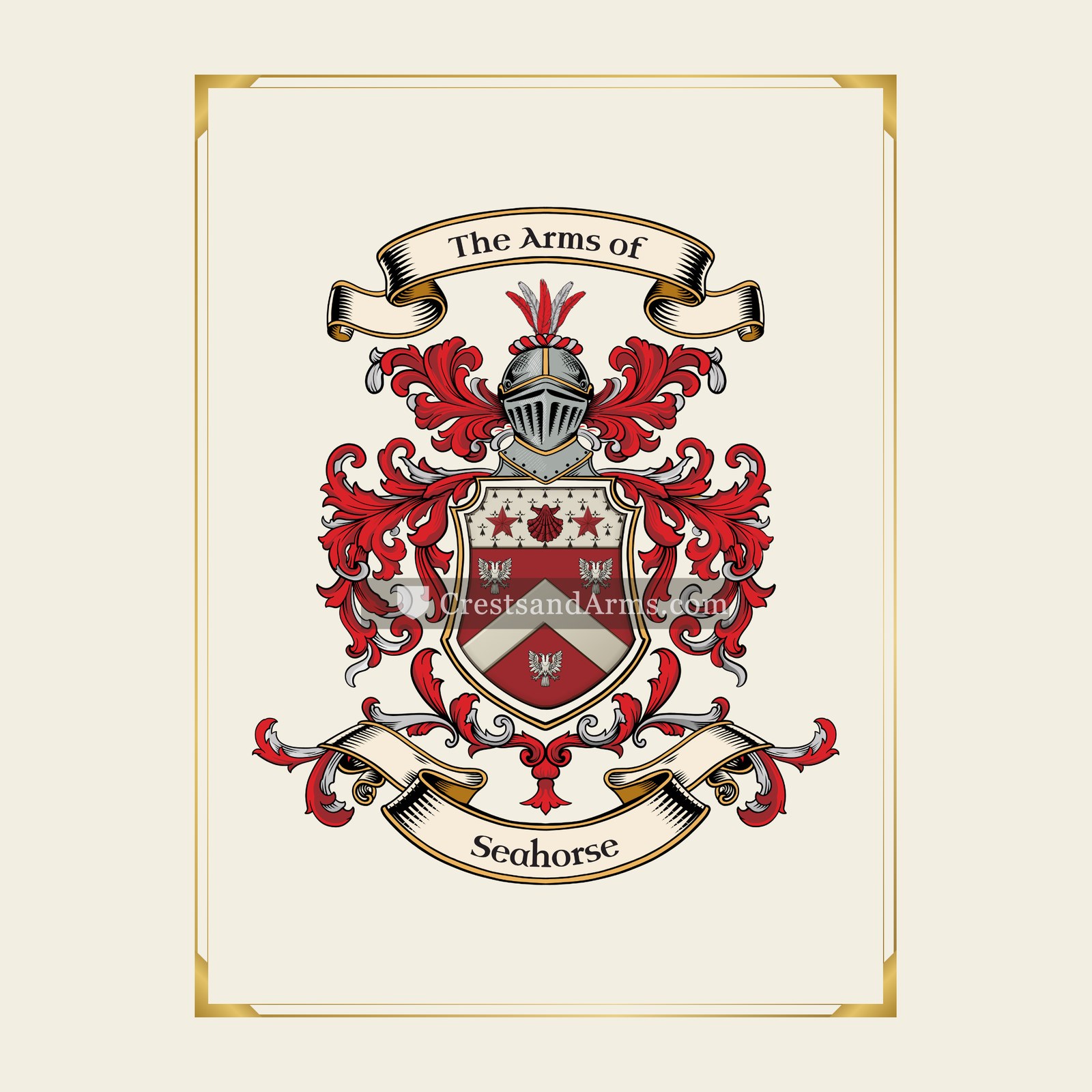 With gold border