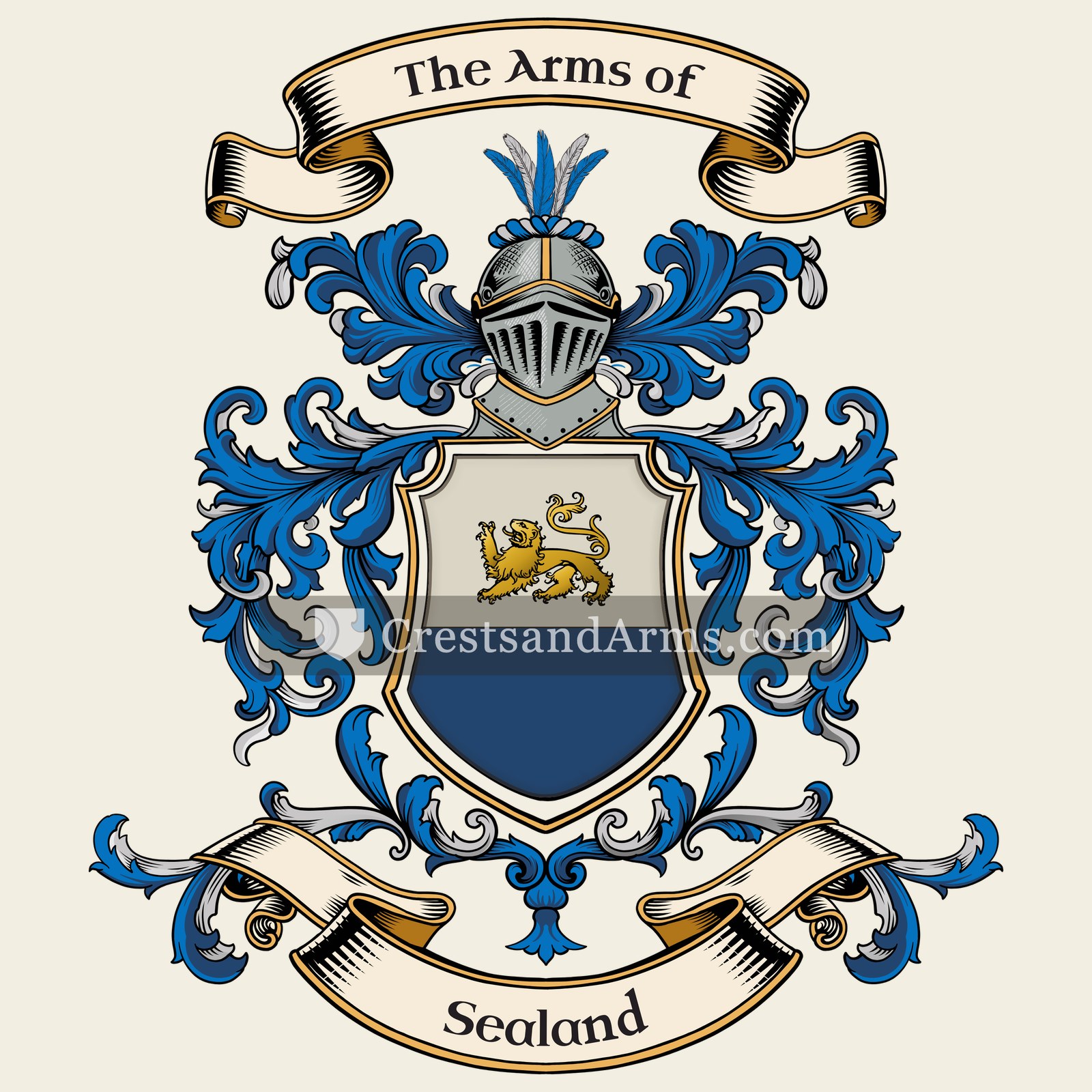 The Sealand coat of arms, drawn from the recorded blazon