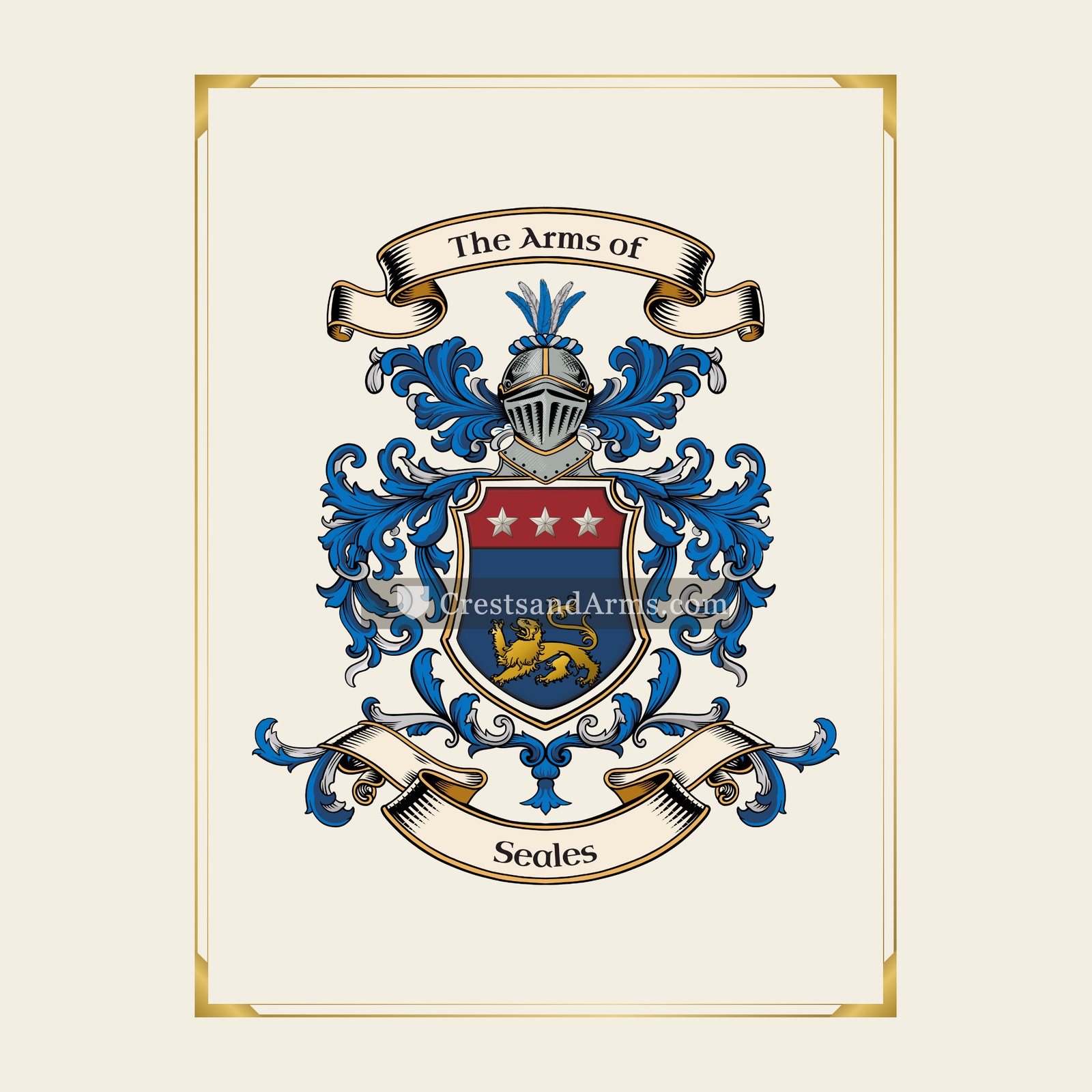 With gold border