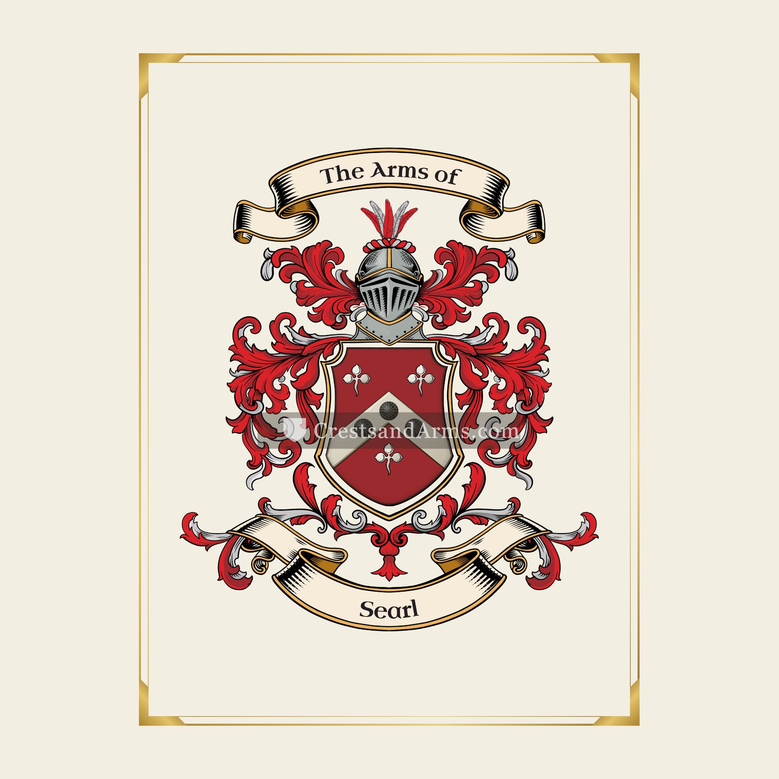 With gold border