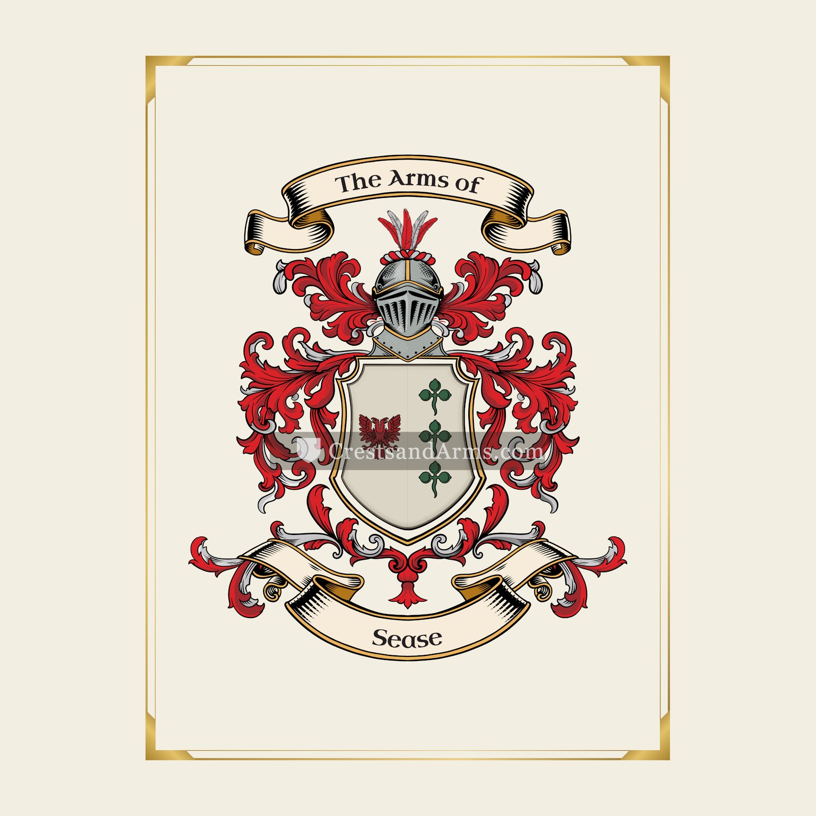With gold border