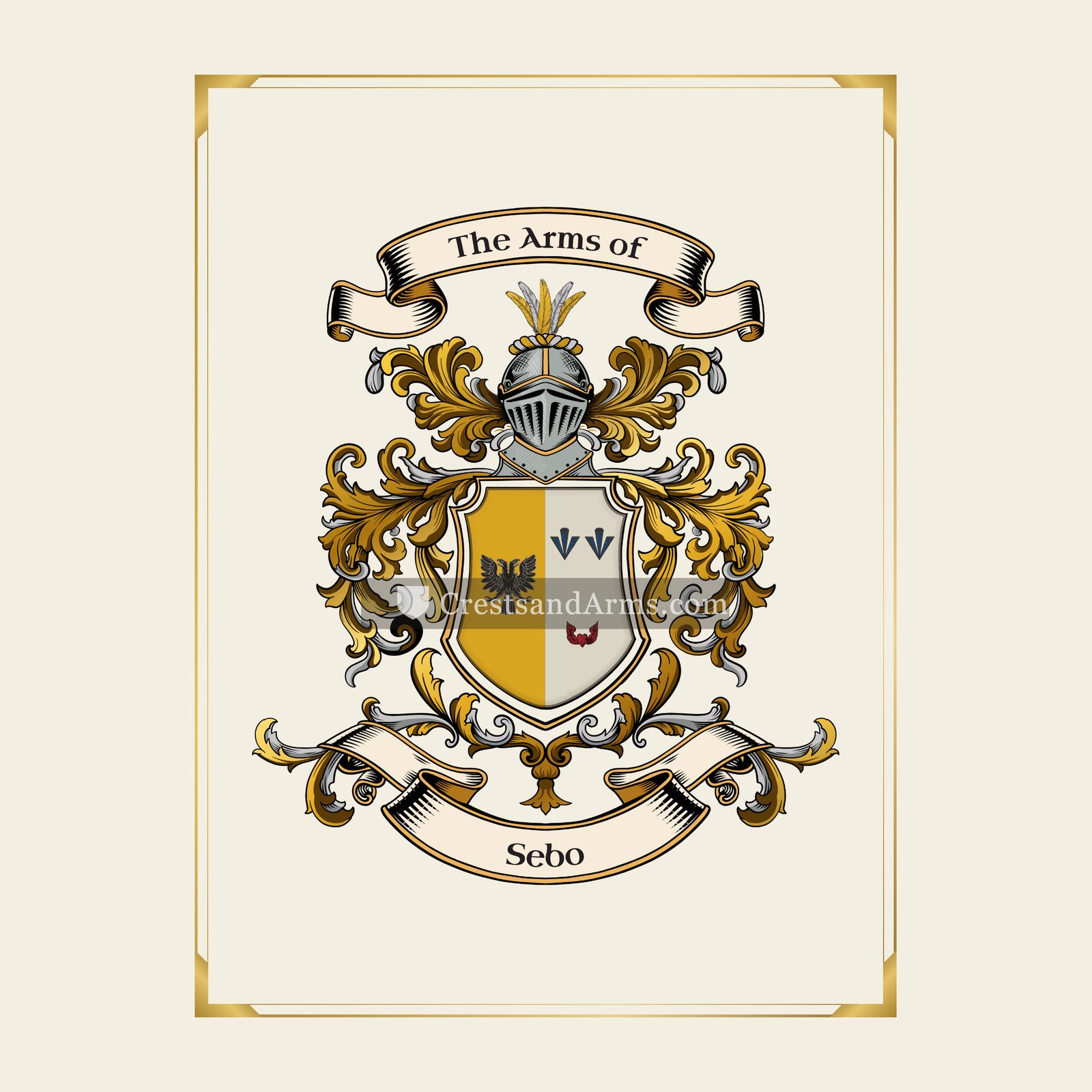 With gold border